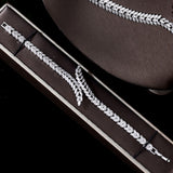 3A Zircon Jewelry Micro Set Full Crystal Necklace And Earrings 4 Piece Set For Weddings And Banquets
